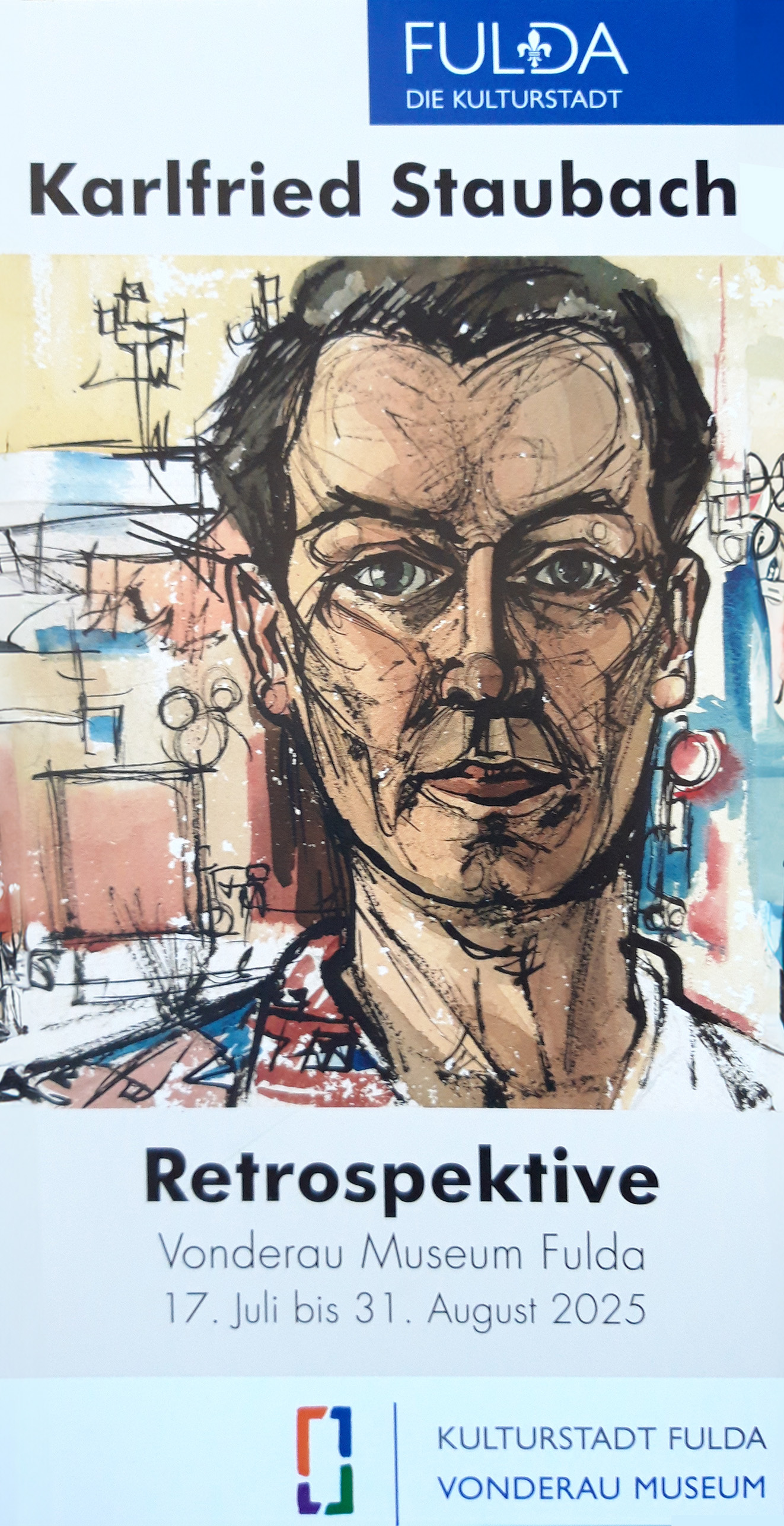 Vorderseite des Flyers zur Kunstausstellung von Karlfried Staubach